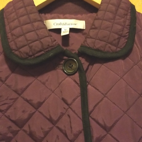 Croft&Barrow women's size M eggplant purple quilted lined puffer jacket - Picture 2 of 7